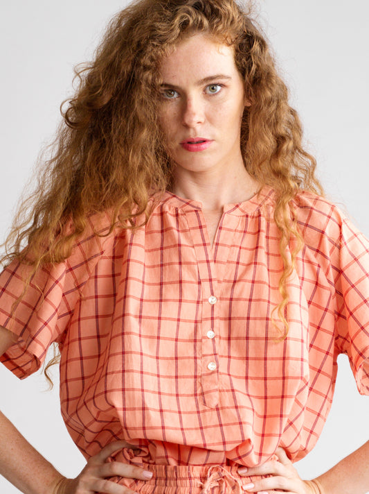Top Luce Cherry Blue Vichy