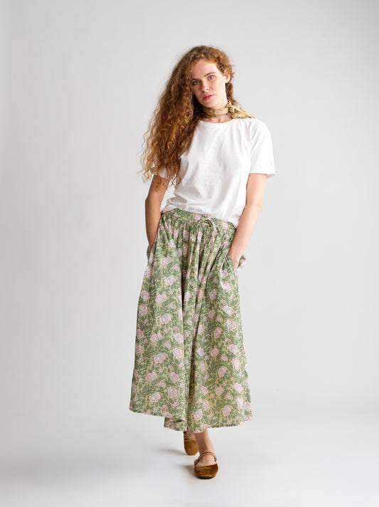 Jupe Simone Green Flowers