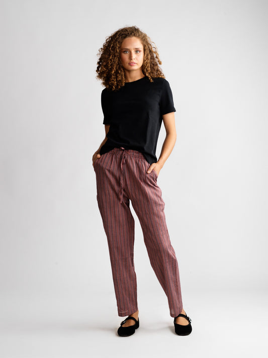 Pantalon Dom Burgundy Stripes