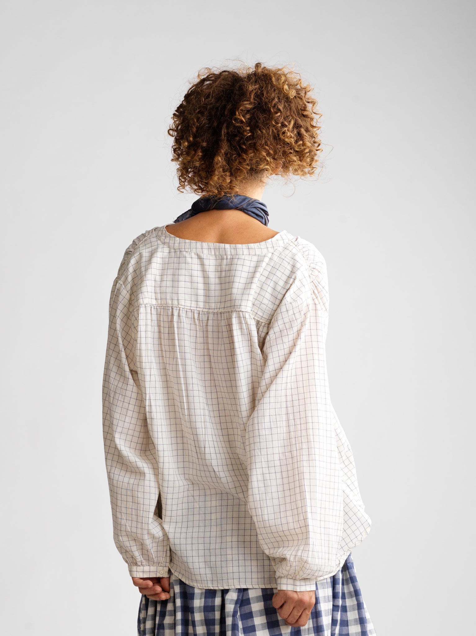 Top Suzanne Soft Navy Checks