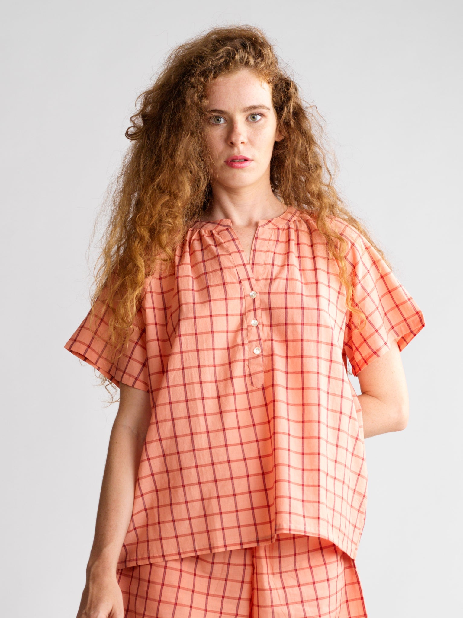 Top Luce Cherry Blue Vichy