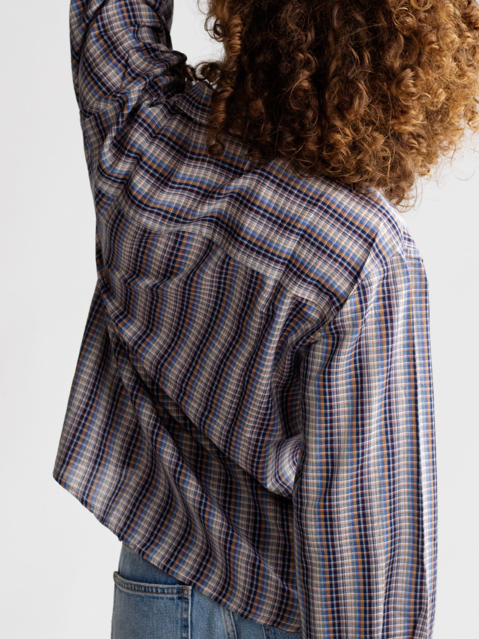Top Rose Blue plaid