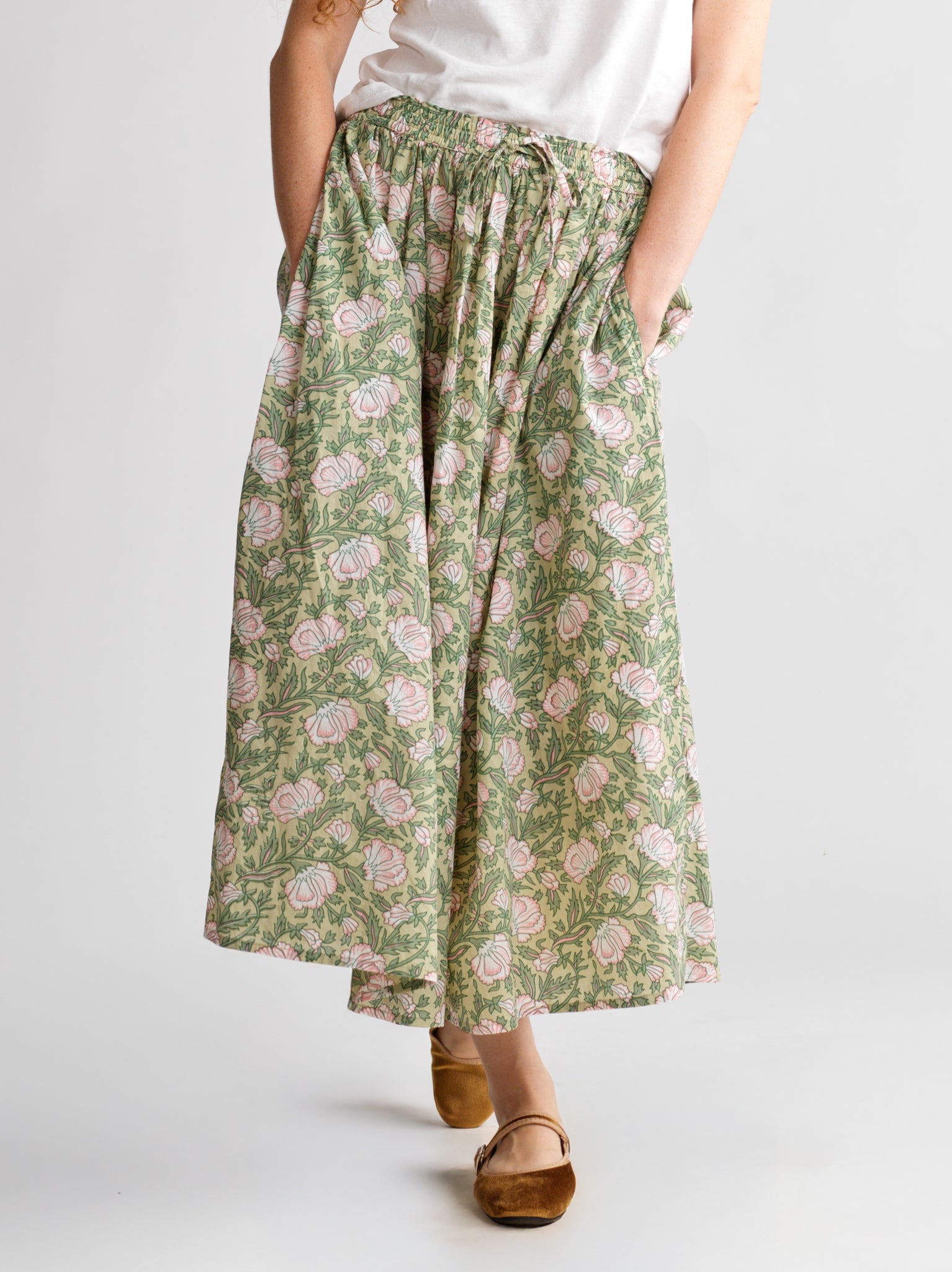 Jupe Simone Green Flowers