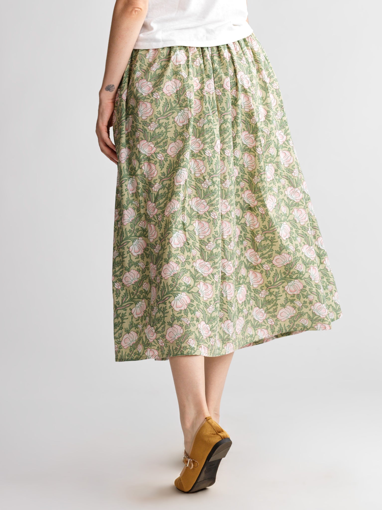 Jupe Simone Green Flowers