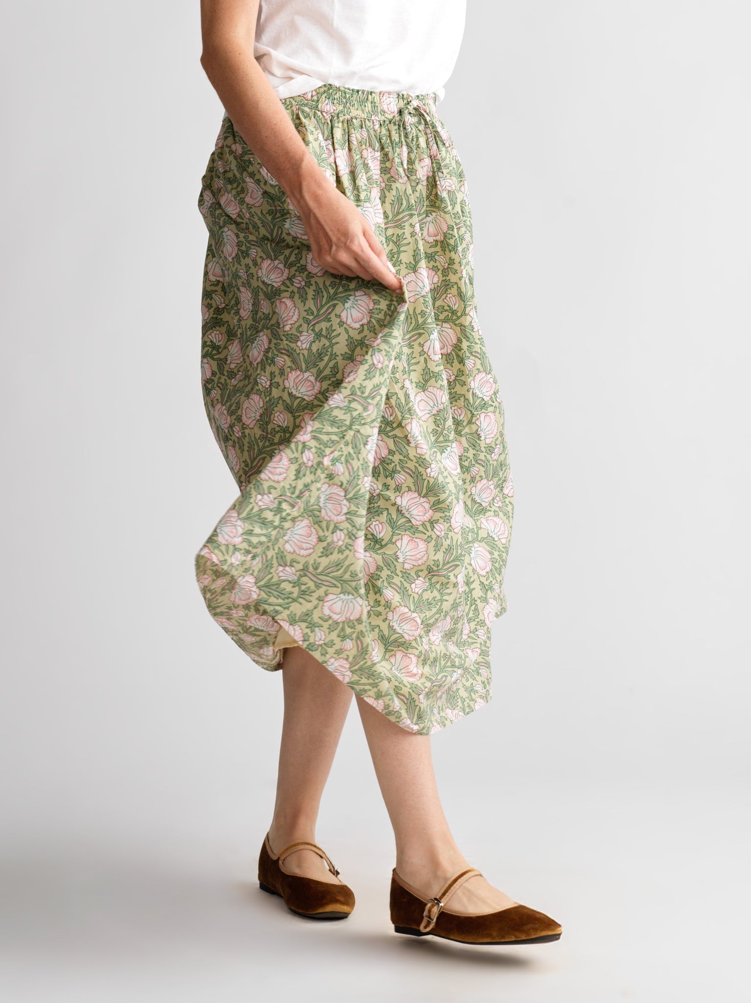 Jupe Simone Green Flowers