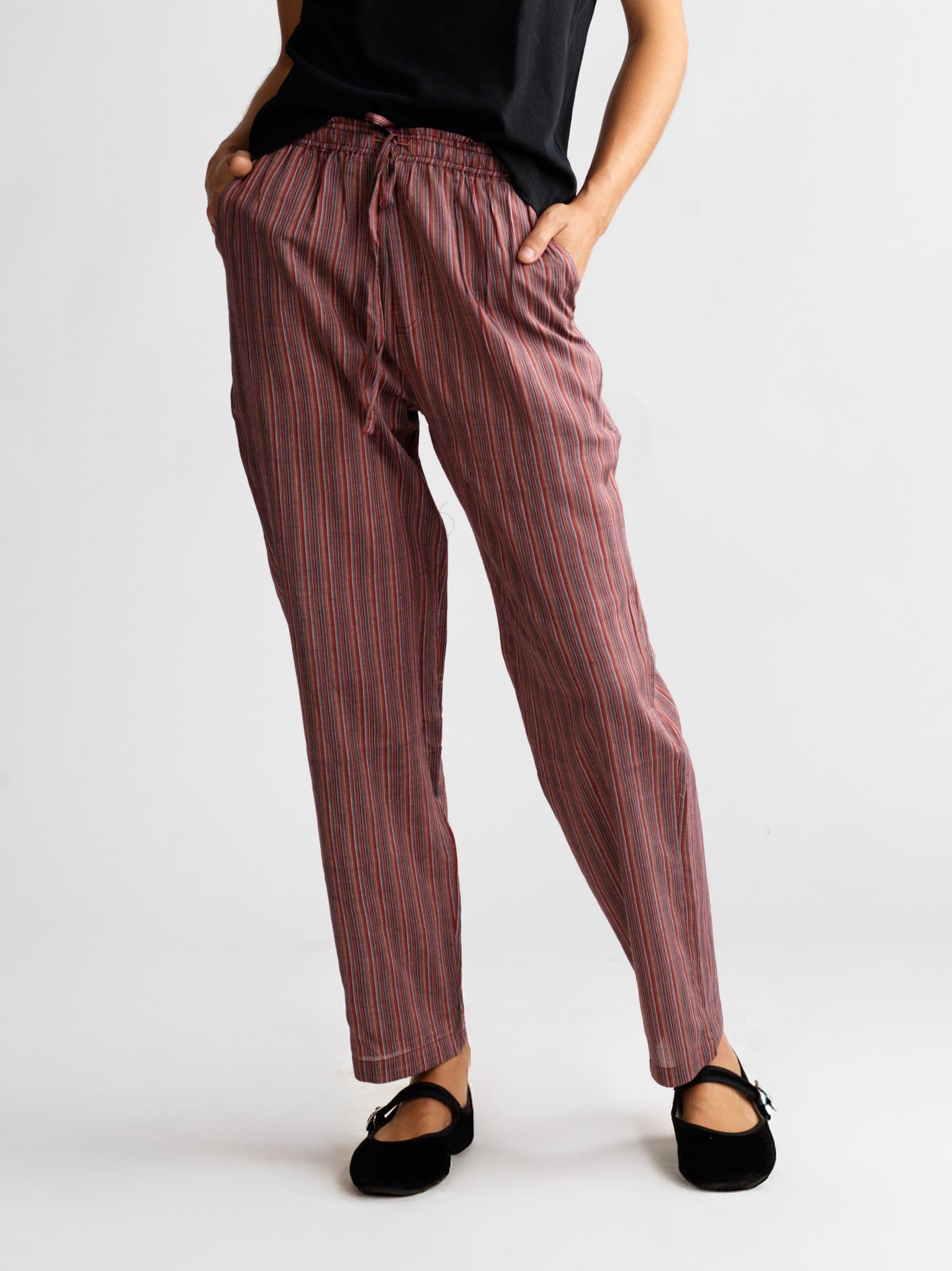 Pantalon Dom Burgundy Stripes