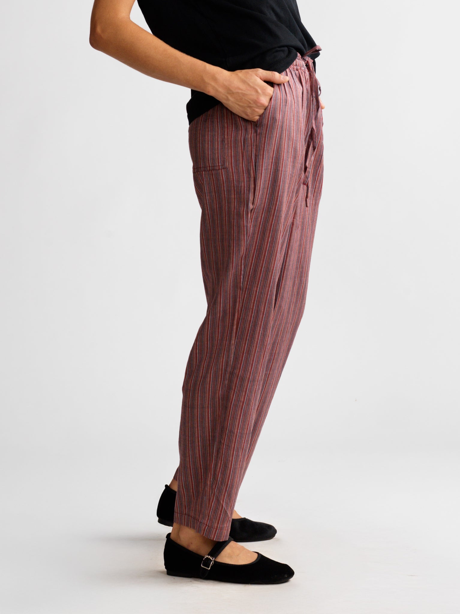 Pantalon Dom Burgundy Stripes