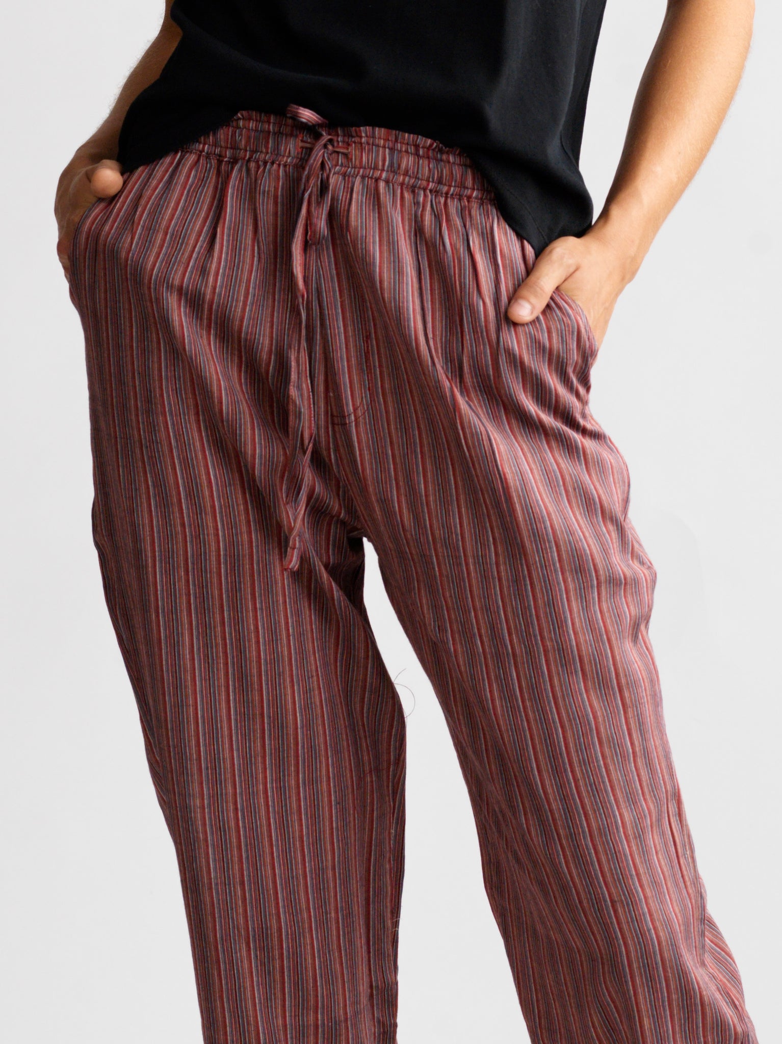 Pantalon Dom Burgundy Stripes