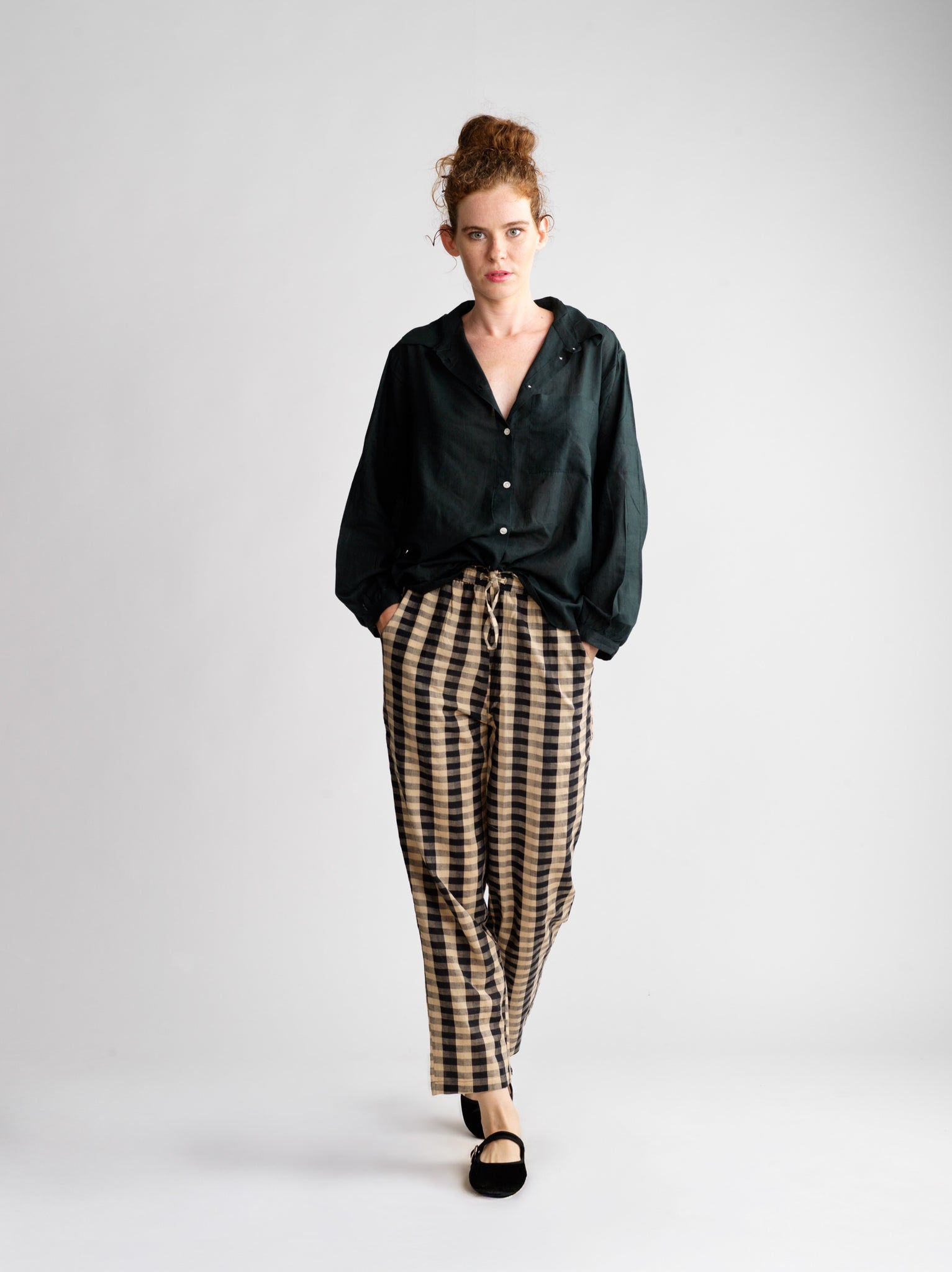 Pantalon Dom Black checks