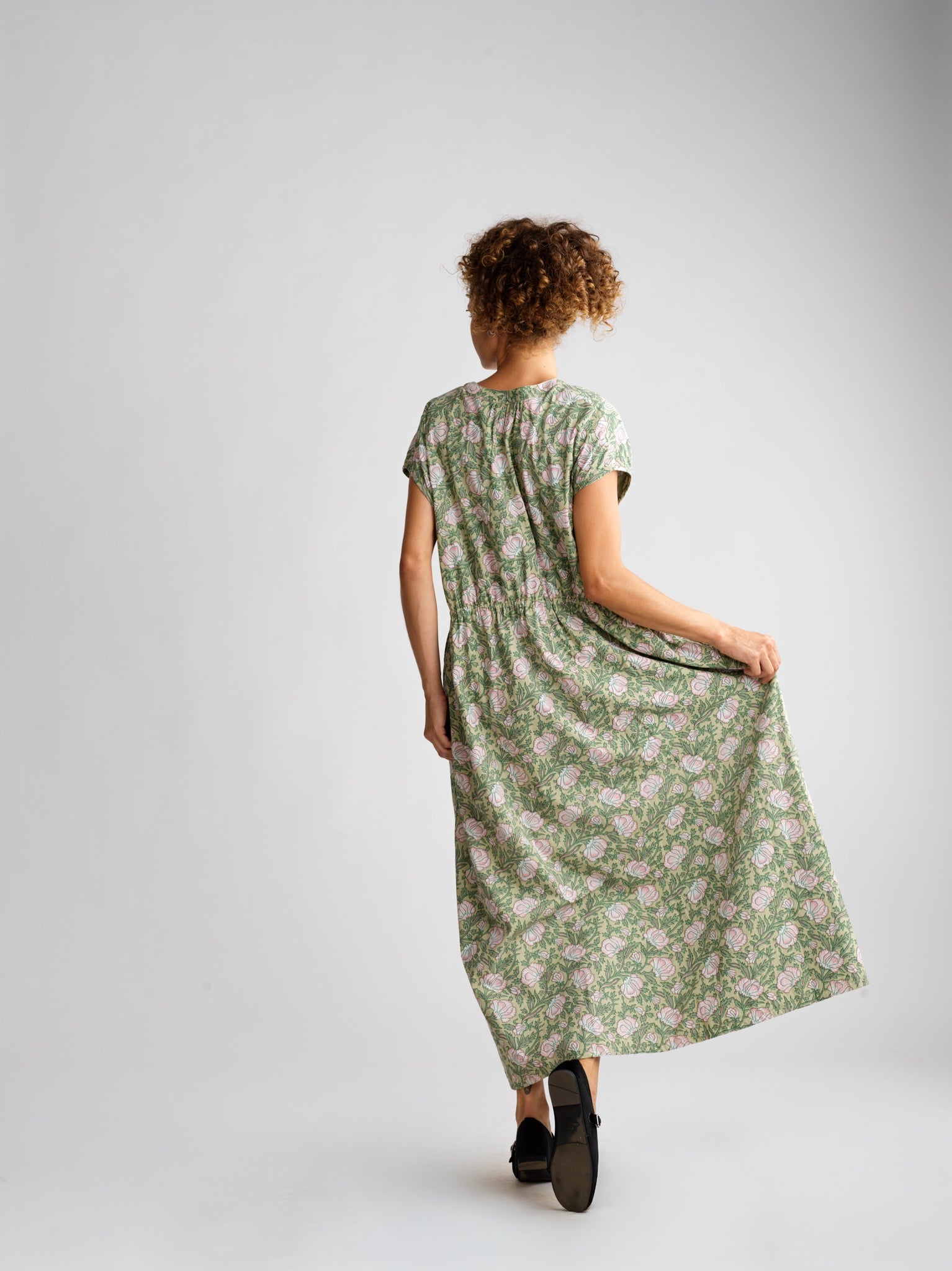 Robe Marie Green Flowers